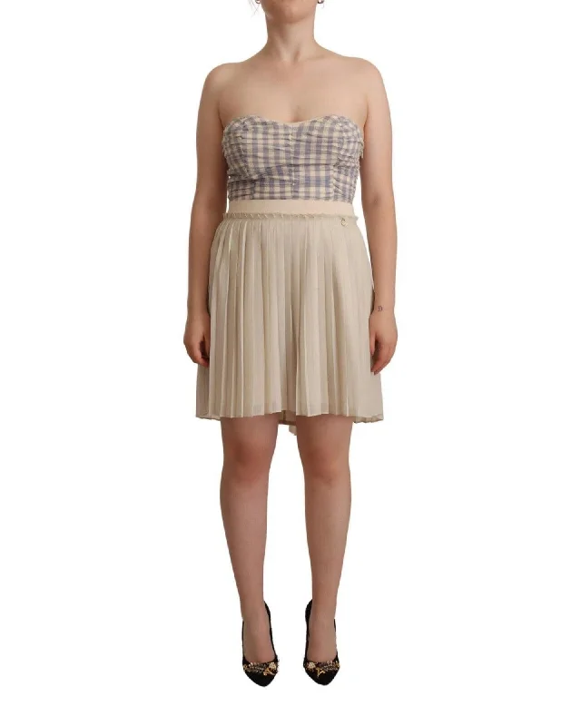 Guess  Womens Beige Pleated Mini Skirt