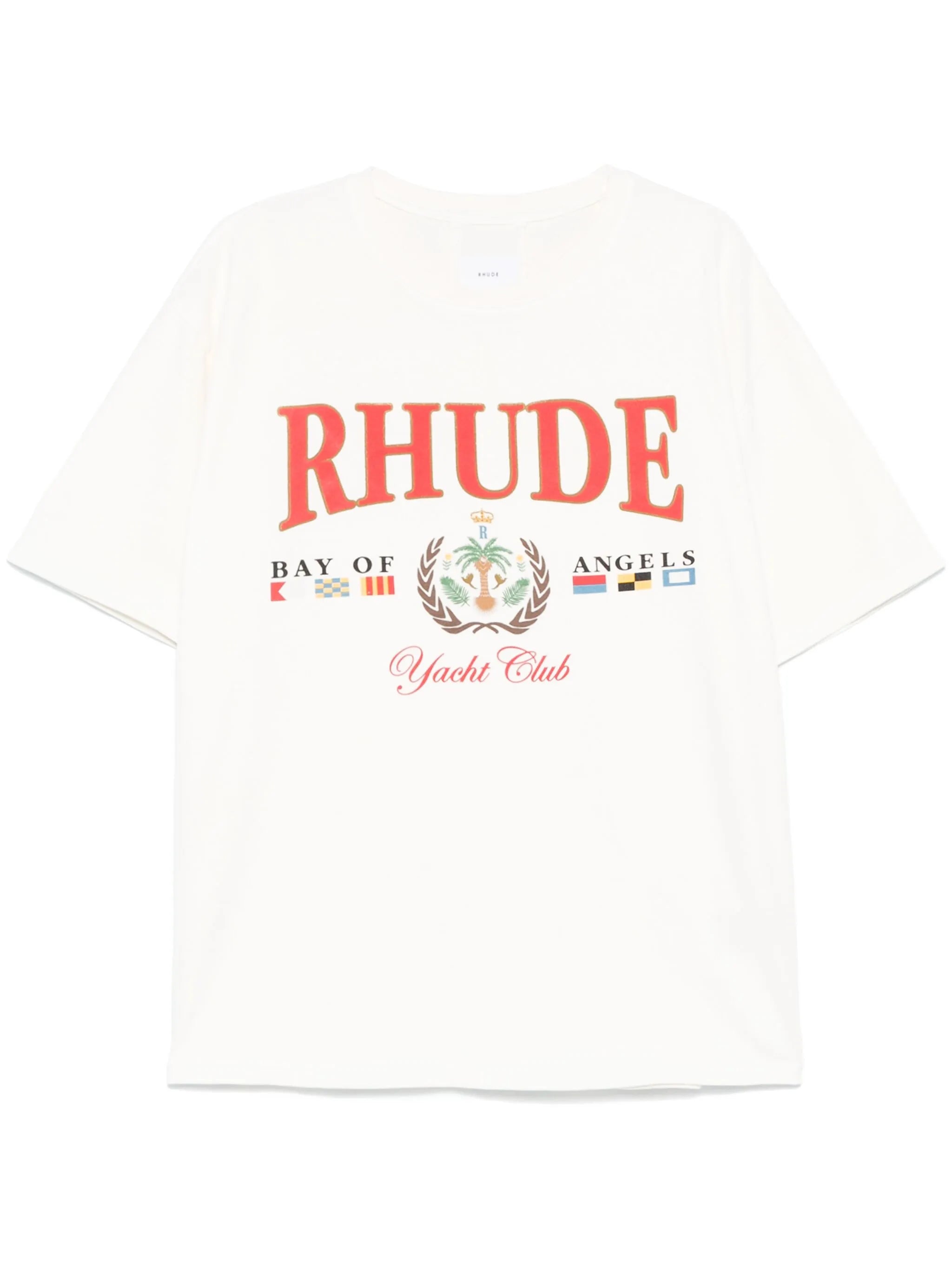 Rhude Bay Of Angels Yacht Club Printed T-Shirt in White