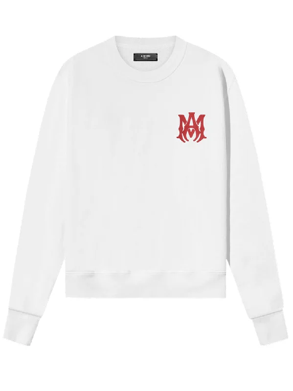 Amiri Red MA Logo Printed Sweatshirt in White