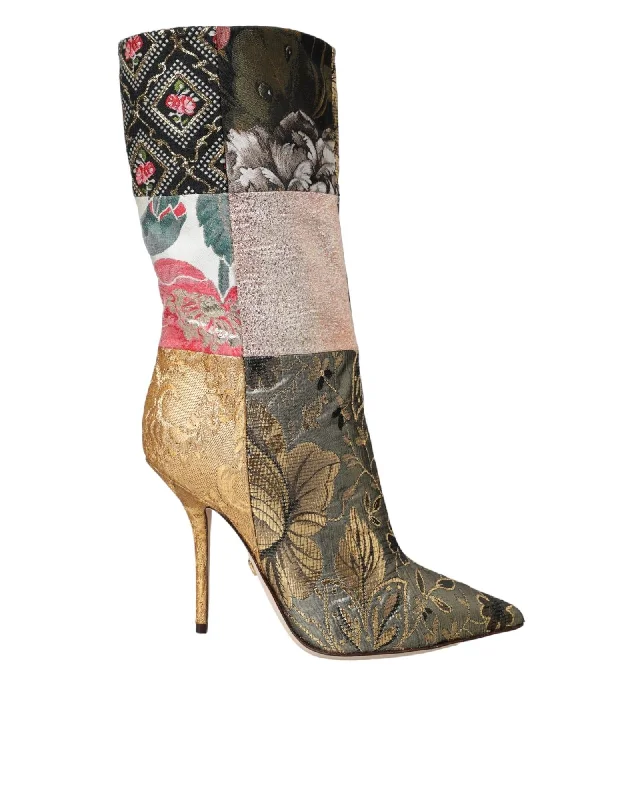 Dolce & Gabbana  Floral Embroidered Booties