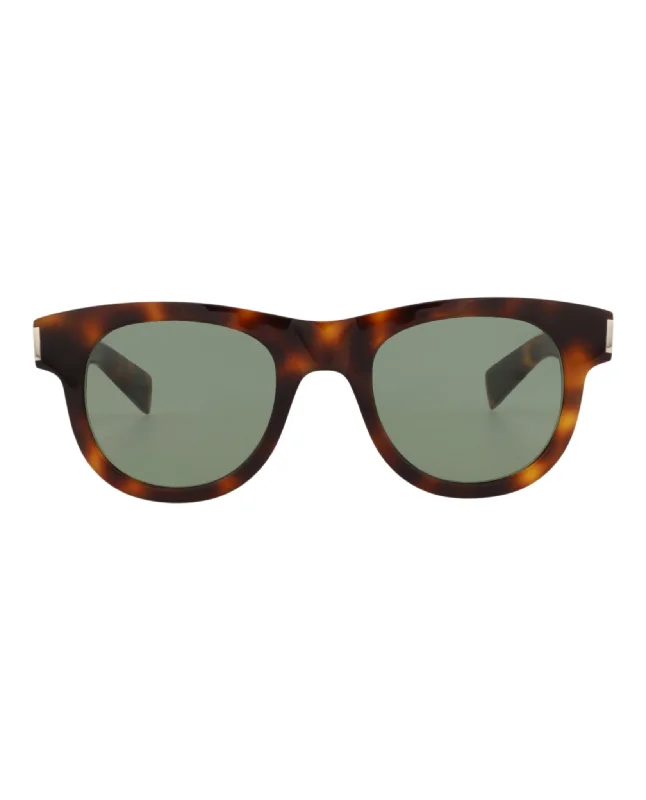 Saint Laurent Unisex Round/Oval Havana Havana Green Fashion Designer Eyewear
