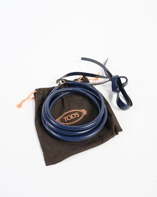 Tod's Tods Double T Leather Belt for Men Blue