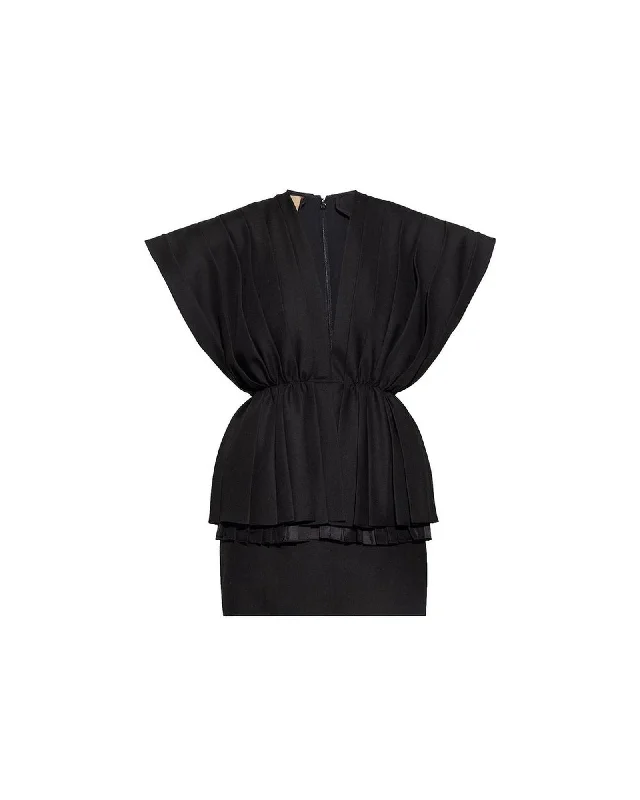 Gucci Pleated Mini Dress Women Black Dresses