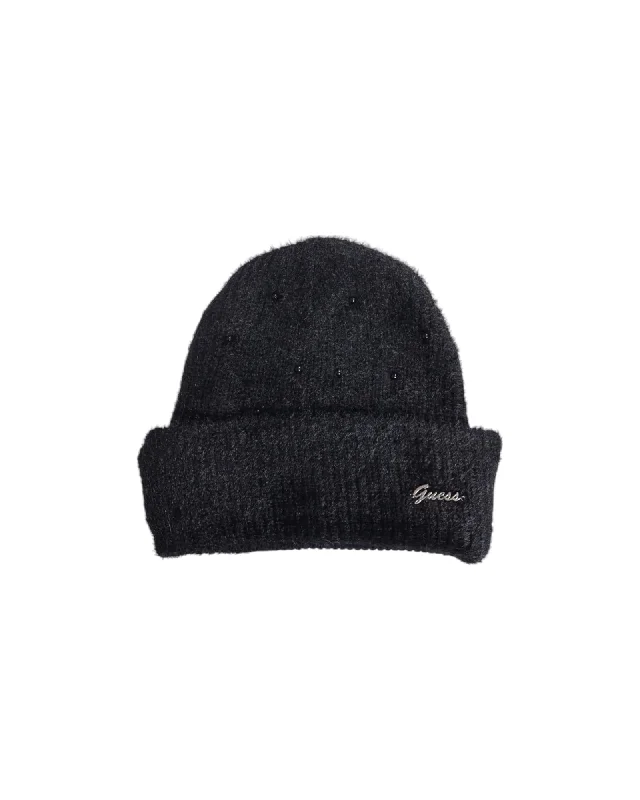 Guess Knit Beanie with Embellishments