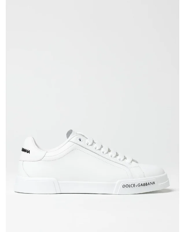 Dolce & Gabbana Leather Low Top Sneakers Men White
