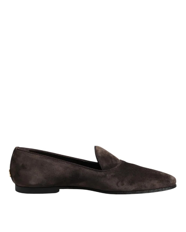 Dolce & Gabbana Suede Loafer Men Brown