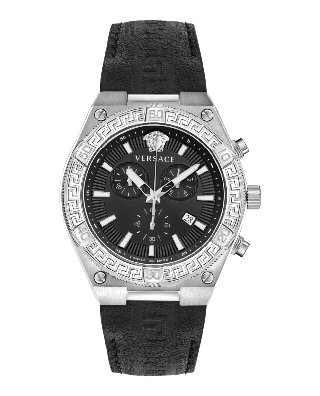Versace Mens  Stainless Steel 46mm Strap Fashion Watch