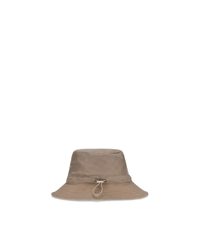 Gucci Logo Print Bucket Hat Women Beige