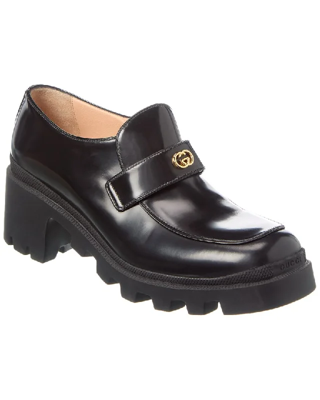 Gucci Interlocking G Leather Platform Loafer