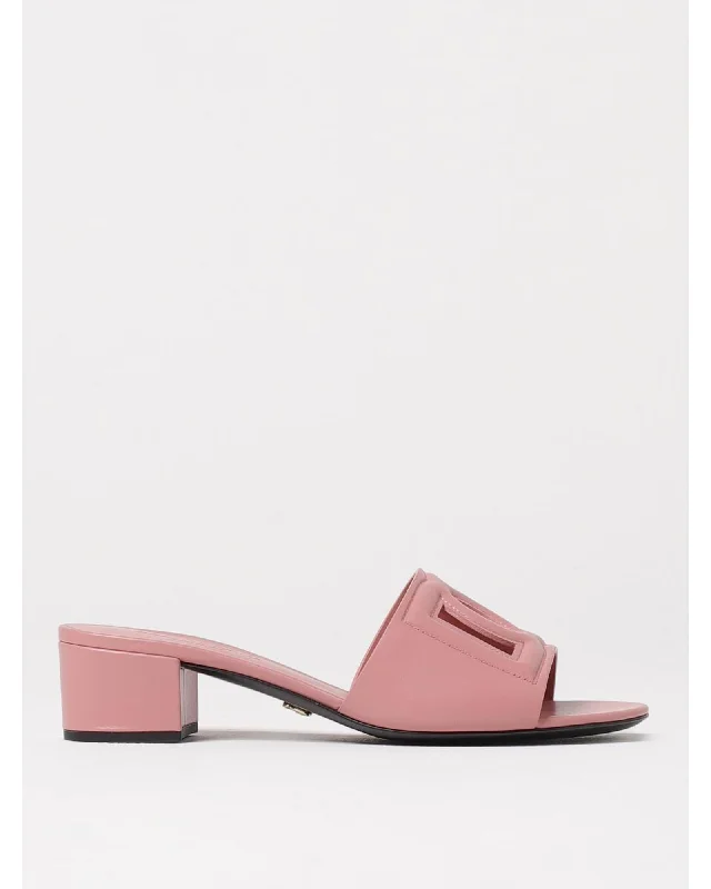 Dolce & Gabbana DG Cutout Mule Slides Women Pink Heels