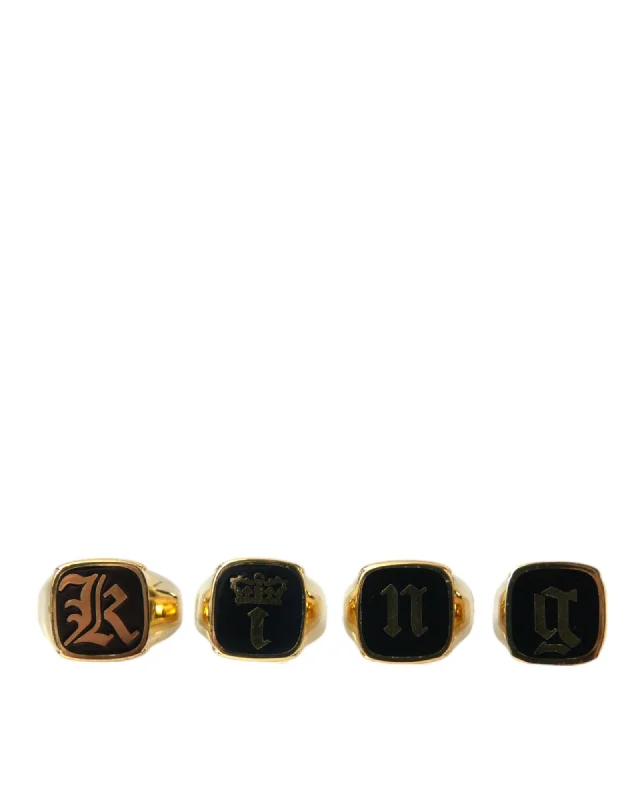 Dolce & Gabbana  KING Signet Ring Set - Gold