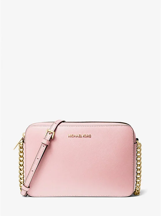 Michael Kors Jet Set Large Logo Crossbody Bag Powder Blush 