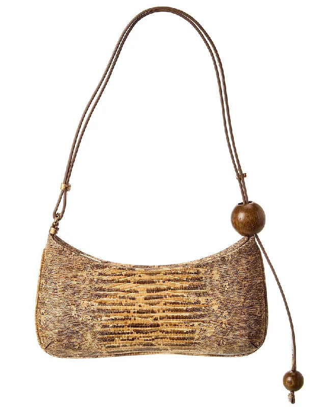 Jacquemus Le Bisou Perle Snake-Embossed Leather Hobo Bag