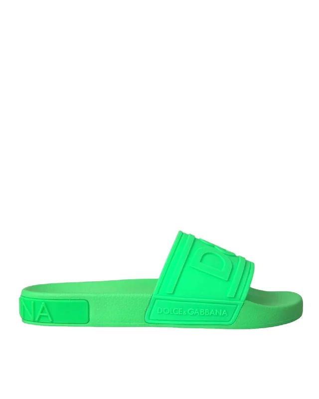 Dolce & Gabbana  Men's Pool Slides Green