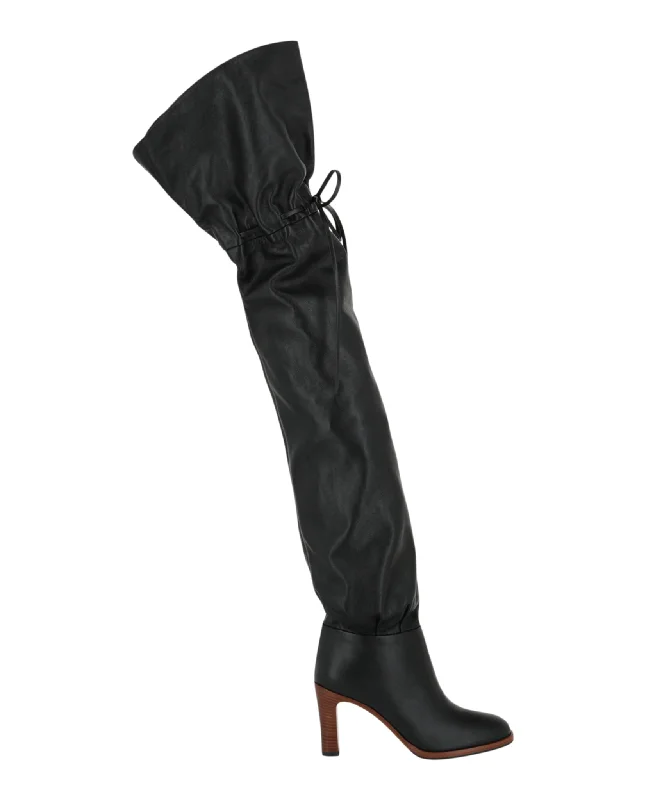 Gucci Womens Deauville Cinched Over-the-Knee Boots