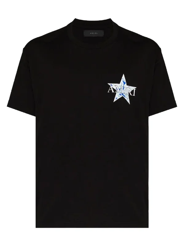 Amiri Paisley Star Printed T-Shirt in Black