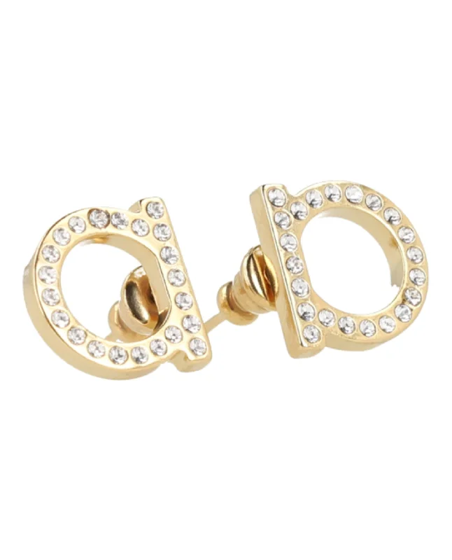 Ferragamo Womens Crystal-Embellished Bijoux Earrings