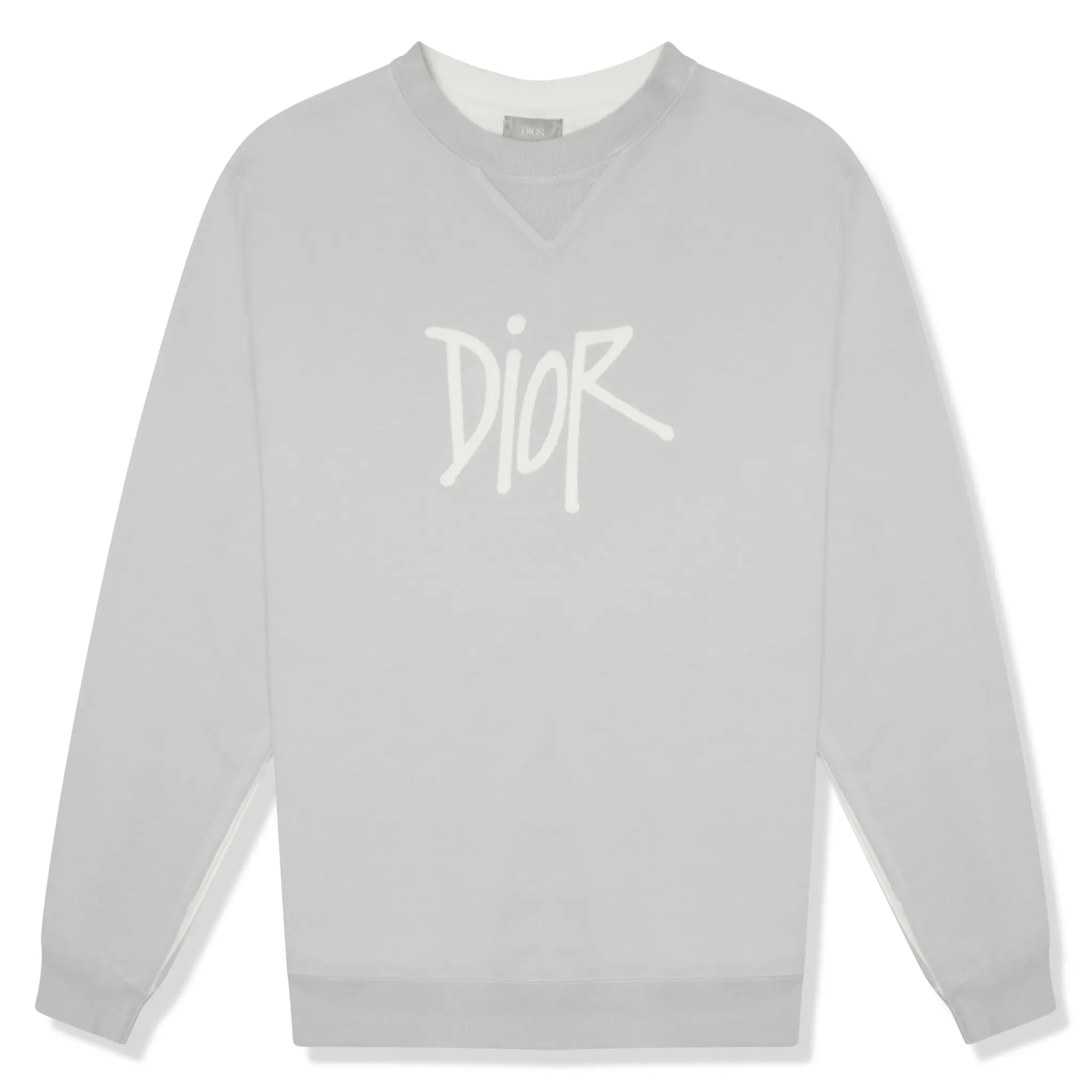 Preloved - Dior x Shawn Stussy Bee Garment-Dyed Grey Sweatshirt