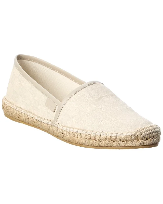 Gucci Gg Canvas & Leather Espadrille