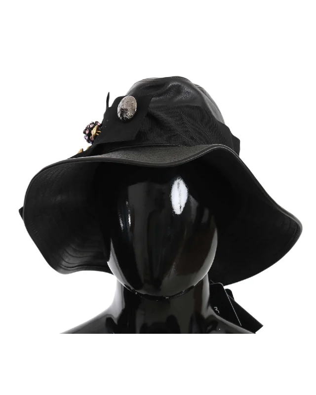 Dolce & Gabbana Gorgeous  Leather Wide Brim Hat