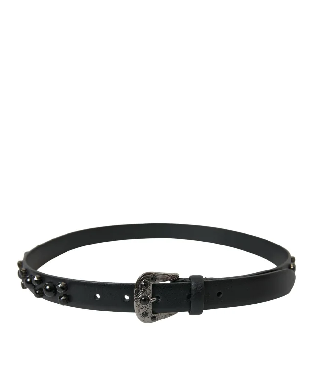 Dolce & Gabbana  Black Studded Leather Belt
