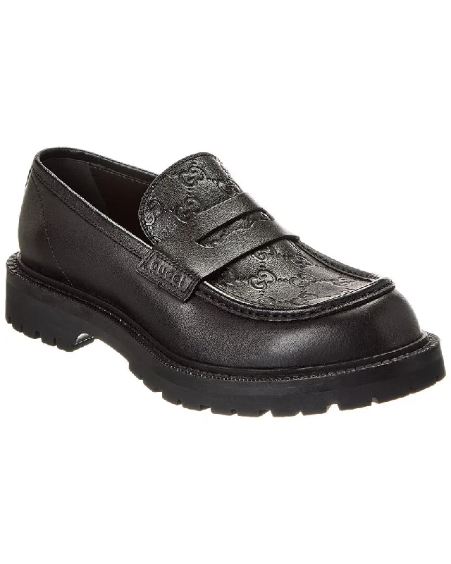 Gucci Web Leather Loafer