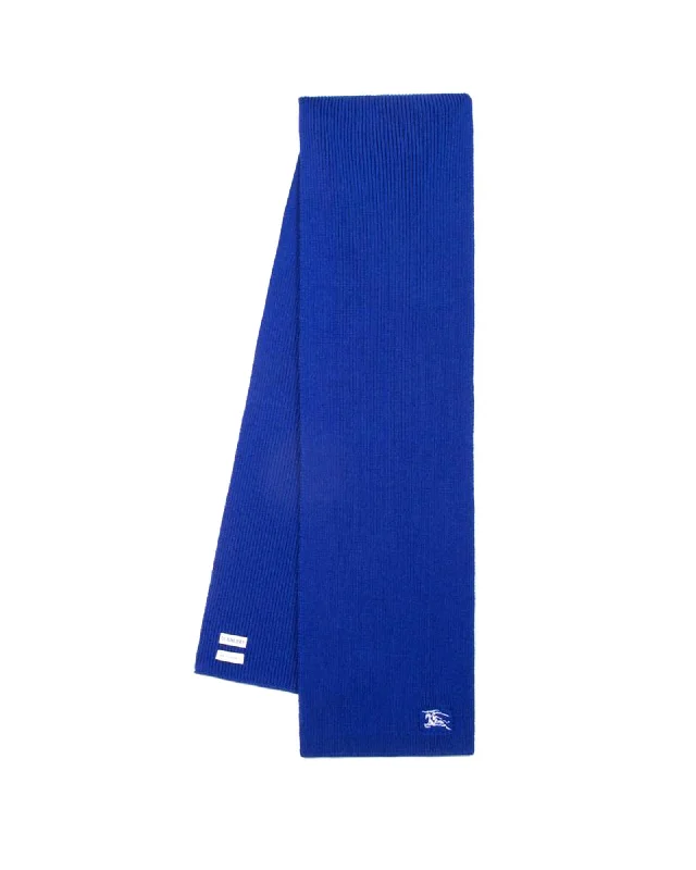 Burberry Ribbed Merino Wool Scarf Women Blue Scarves & Shawls