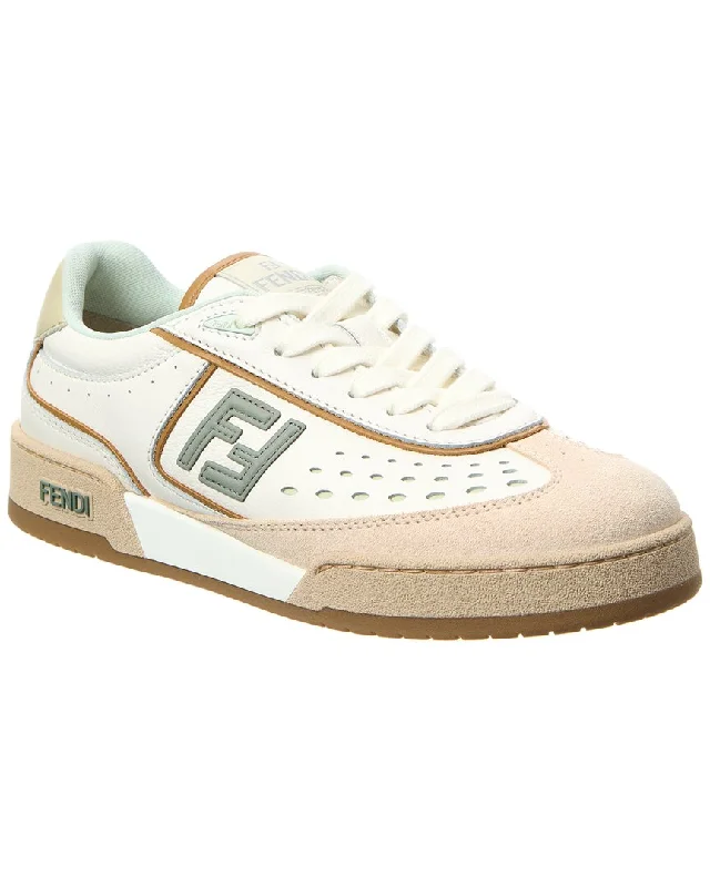 Fendi Match Leather & Suede Sneaker
