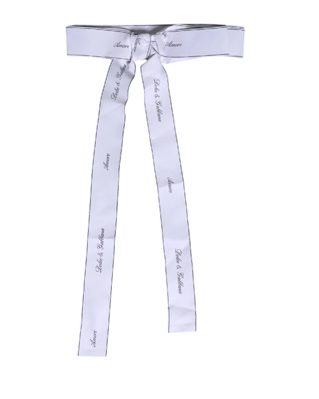 Dolce & Gabbana Amore Bow Belt Women White