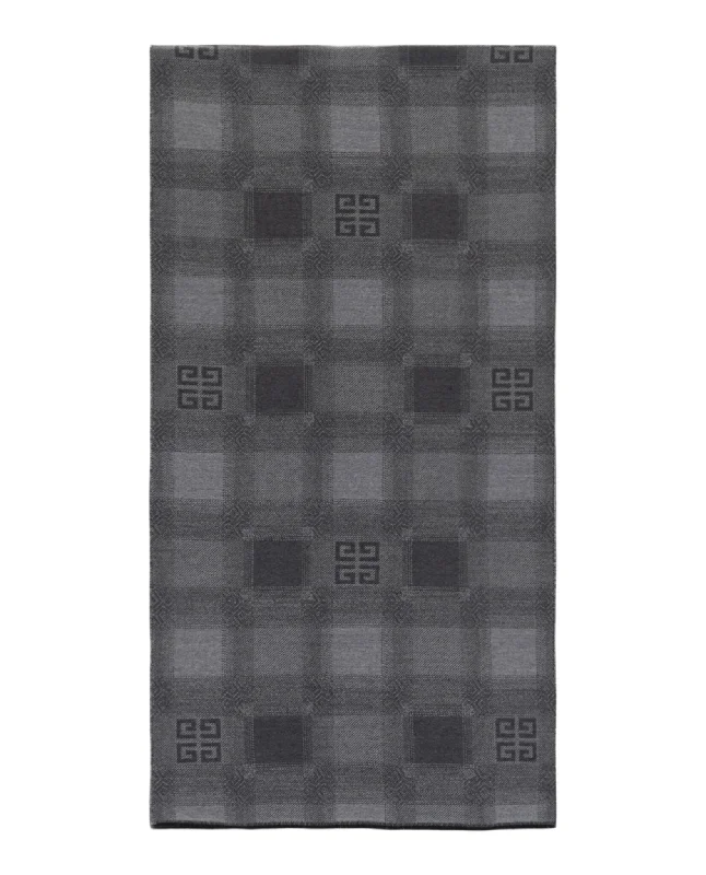 Givenchy Unisex-Adult Plaid 4G Logo Scarf