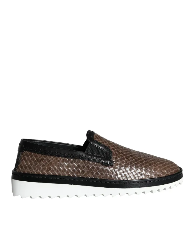 Dolce & Gabbana  Men's Woven Leather Slip-On Sneakers