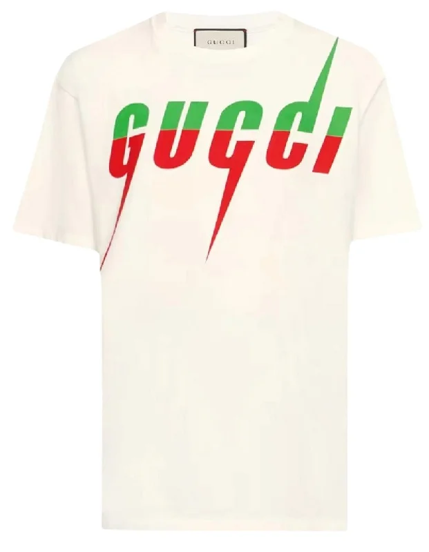 Gucci Blade Logo Printed T-Shirt in White