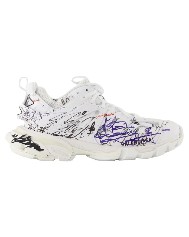 Balenciaga Track Graffiti Sneaker Women White | White