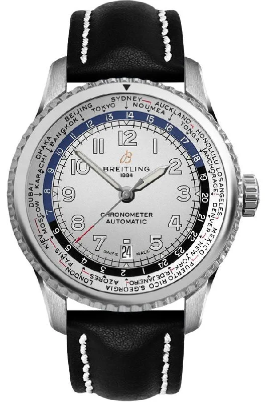 Breitling Aviator 8 Unitime Silver Dial Men's Watch AB3521U0/G838-442X