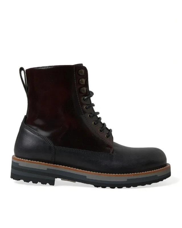 Dolce & Gabbana  Mens Leather Laceup Boots