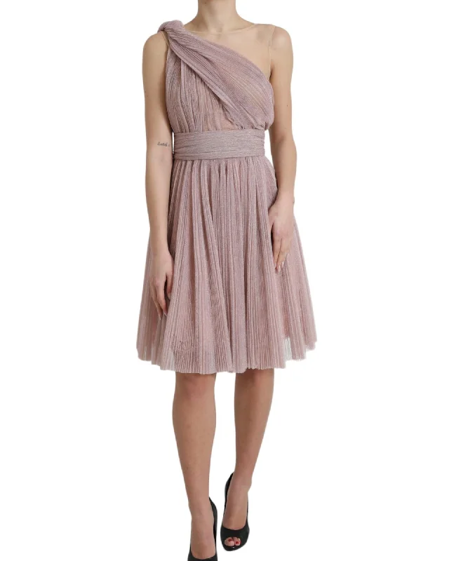 Dolce & Gabbana  One-Shoulder Pleated Tulle Dress