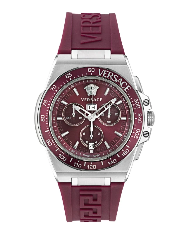 Versace Mens Greca Extreme Chrono Stainless Steel 45mm Strap Fashion Watch