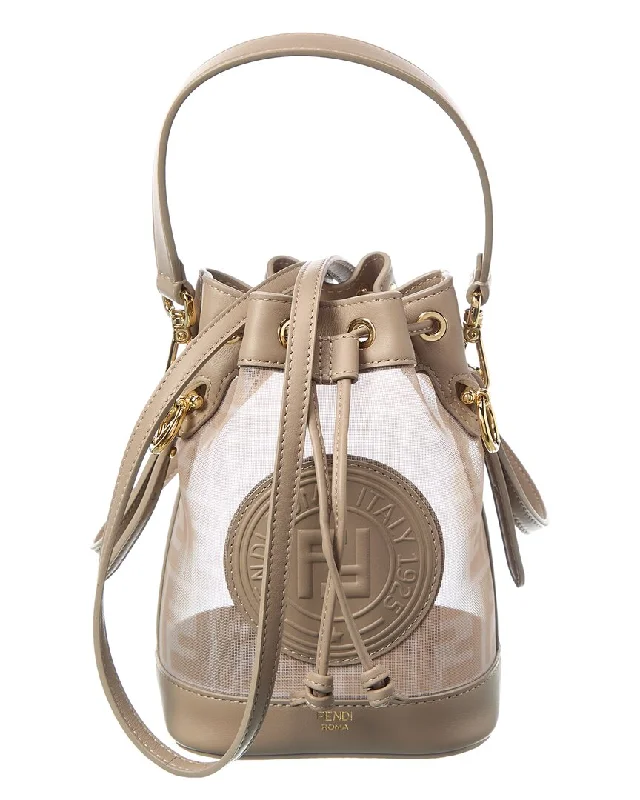 Fendi Mon Tresor Mini Ff Mesh & Leather Bucket Bag