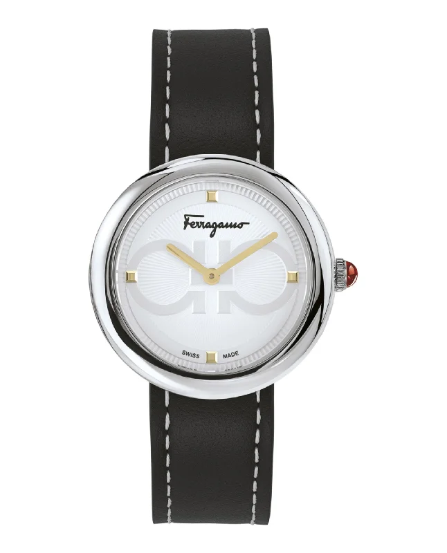 Ferragamo Womens Ferragamo Chic Stainless Steel 32mm Strap Fashion Watch