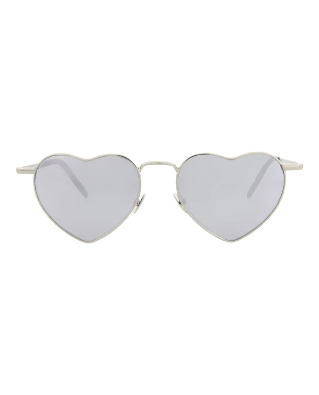 Saint Laurent Unisex Cat Eye Silver Silver Silver Fashion Designer Eyewear