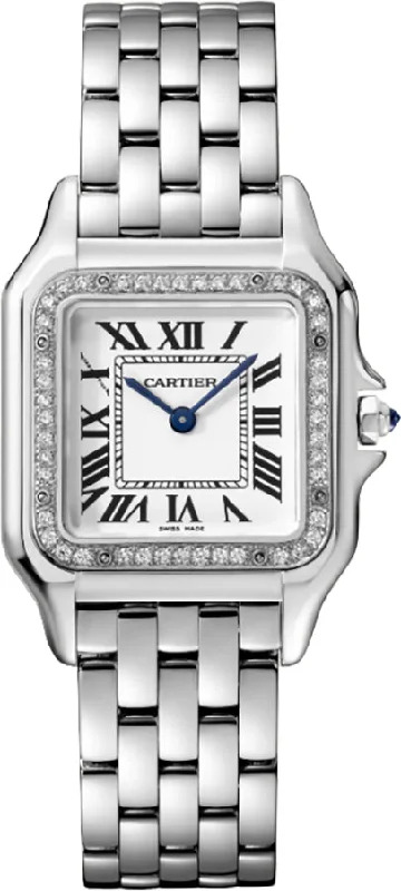 Cartier Panthere De Cartier Stainless Steel Diamonds Women's Watch W4PN0018