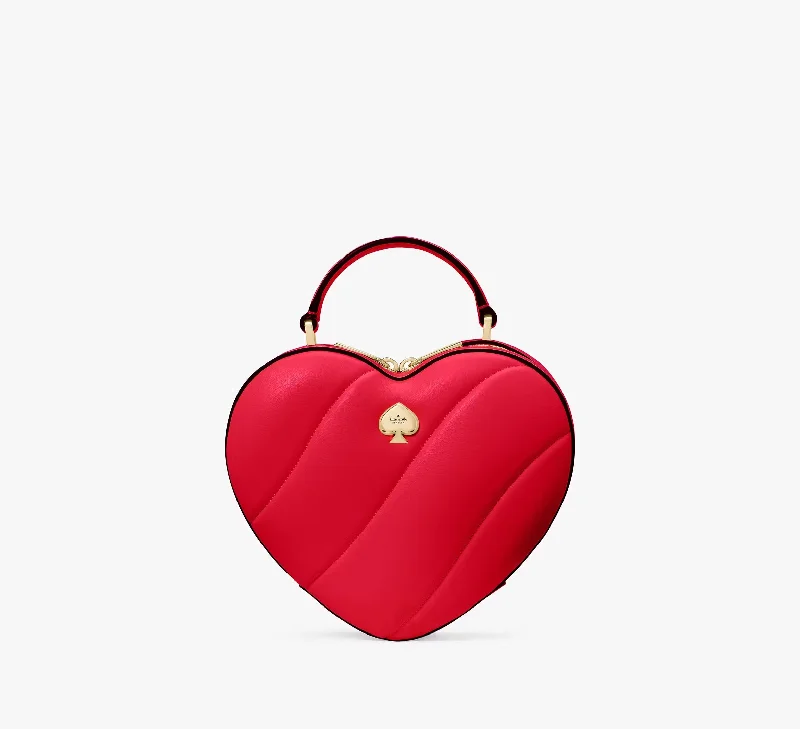 Love Shack Quilted 3D Heart Crossbody Bag Ruby Red Kate Spade