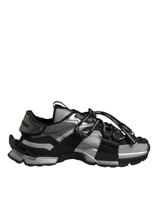 Dolce & Gabbana Panelled Sneakers Logo Laces Men Black And Gray