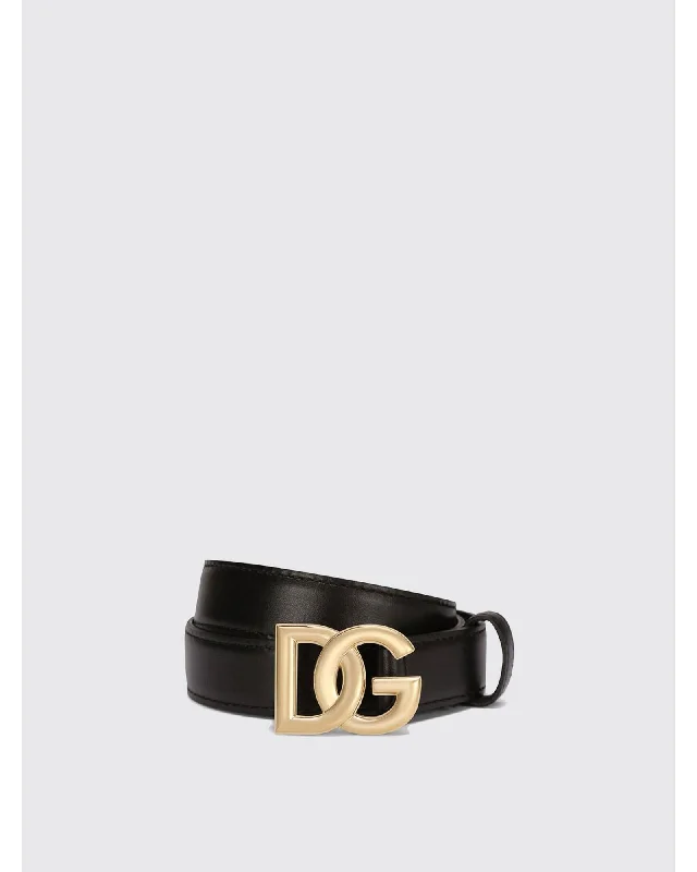 Dolce & Gabbana DG Leather Belt Buckle Women Black