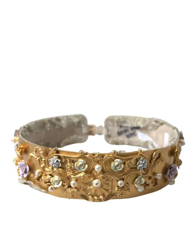 Dolce & Gabbana  Gold Floral Belt