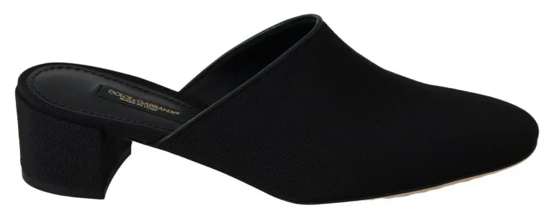 Dolce & Gabbana  Black Fabric Mules