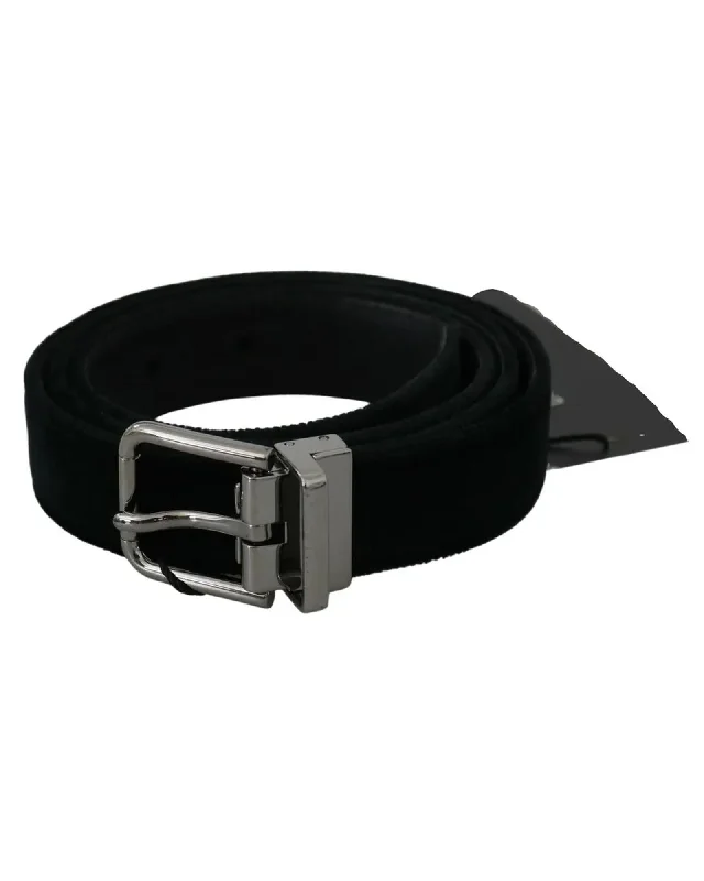 Dolce & Gabbana  Men's Black Suede Leather Belt