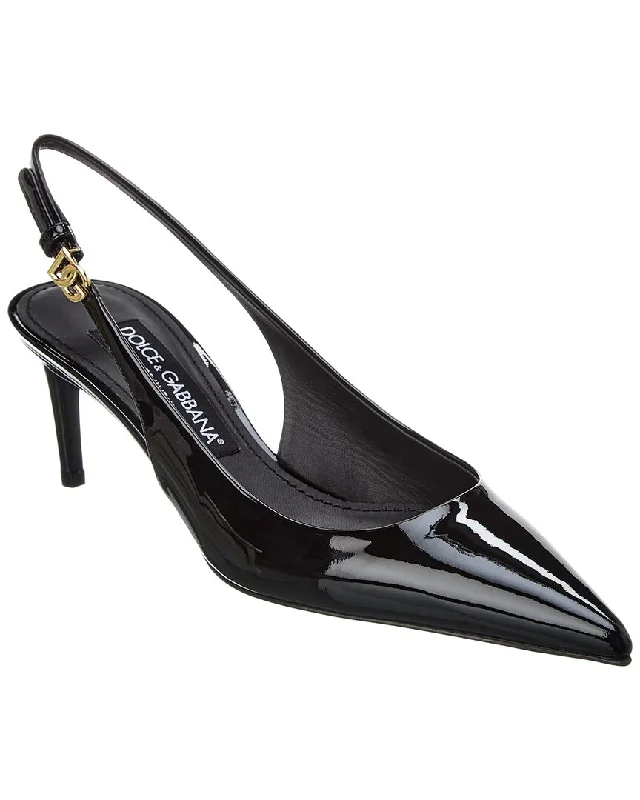 Dolce & Gabbana Dg Logo Leather Slingback Pump