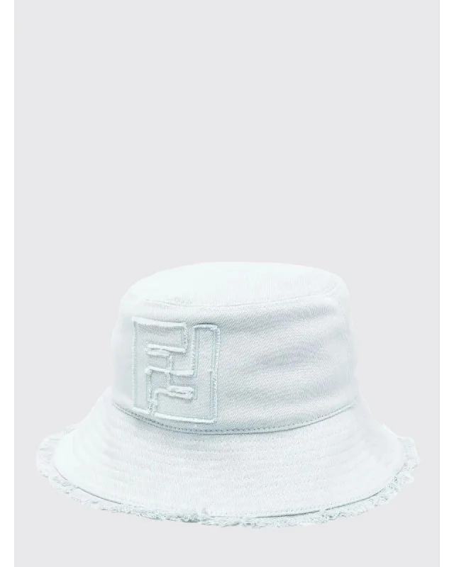 Fendi Logo Bucket Hat Kids Blue