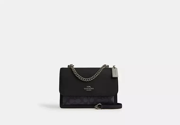 Coach Klare Crossbody Bag In Signature Canvas Charcoal Black 
